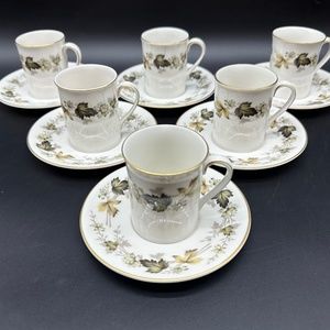 Royal Doulton Larchmont Demitasse Coffee Sets(6) England Translucent China